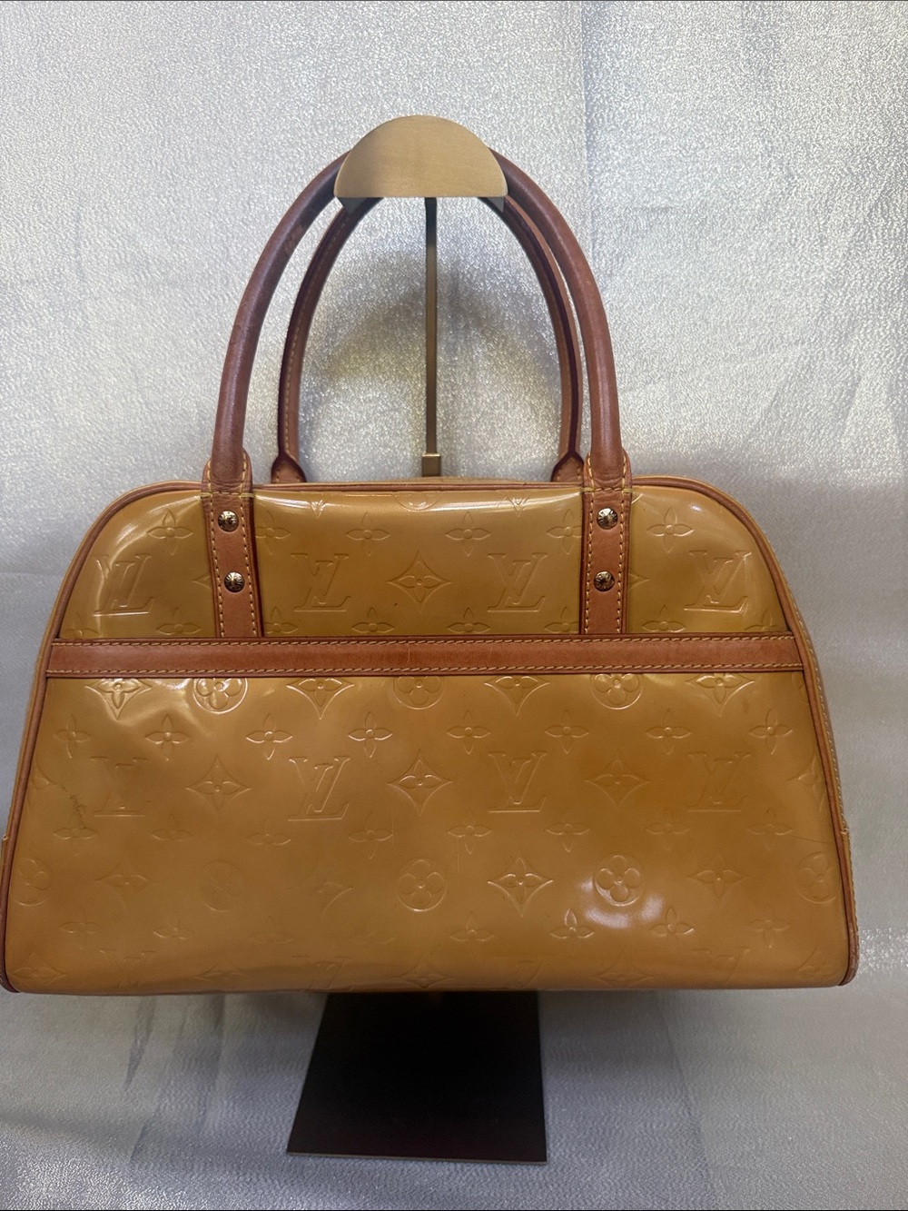 Louis Vuitton Vernis Leather Goldish Honey Bowler Tote